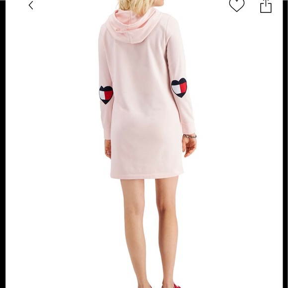 ❤️Tommy Hilfiger NWT Heart Hoodie Dress S - Picture 5 of 13